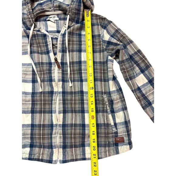 L.L. Bean Women's Petite Medium Hoodie Plaid Flannel Shacket / Shirt - Picture 3 of 8